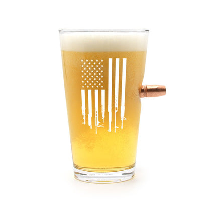 Firearm Flag - 50 Cal Pint Glass - Club Rehab