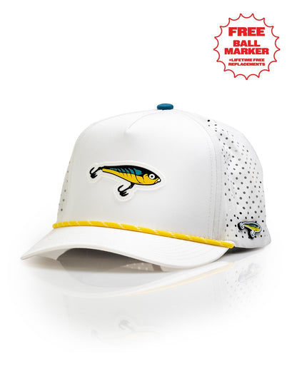 Fishing Lure White - Perforated Rope Hat - Club Rehab