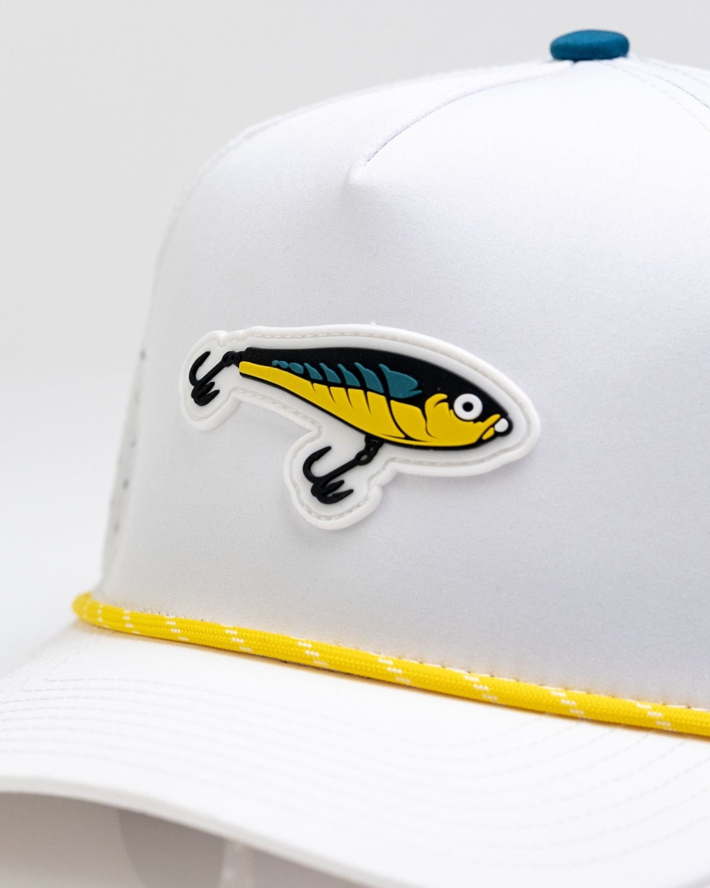 Fishing Lure White - Perforated Rope Hat - Club Rehab