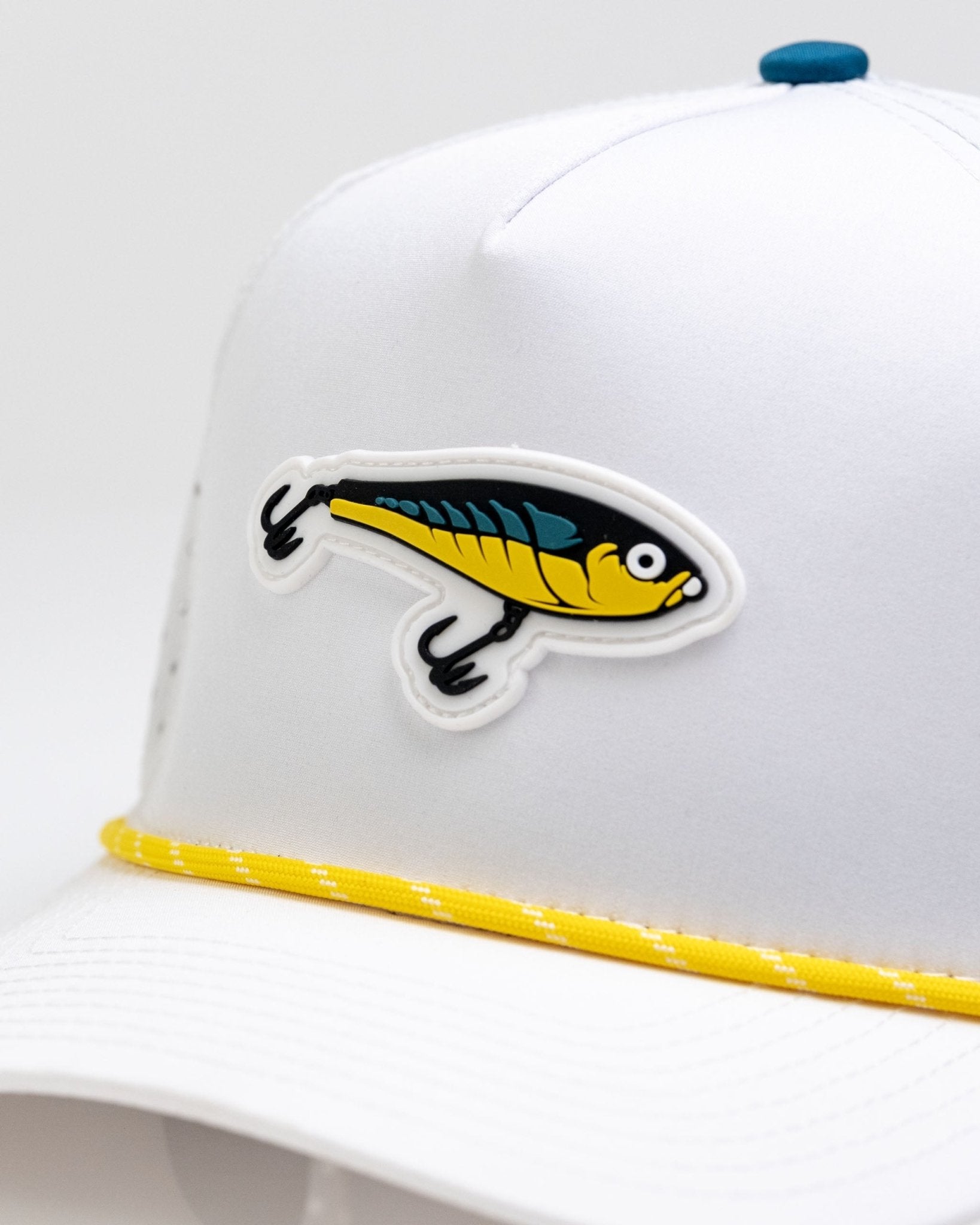 Fishing Lure White - Perforated Rope Hat - Club Rehab
