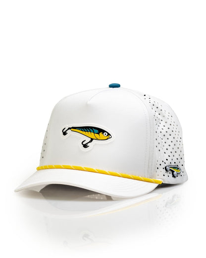 Fishing Lure White - Perforated Rope Hat - Club Rehab