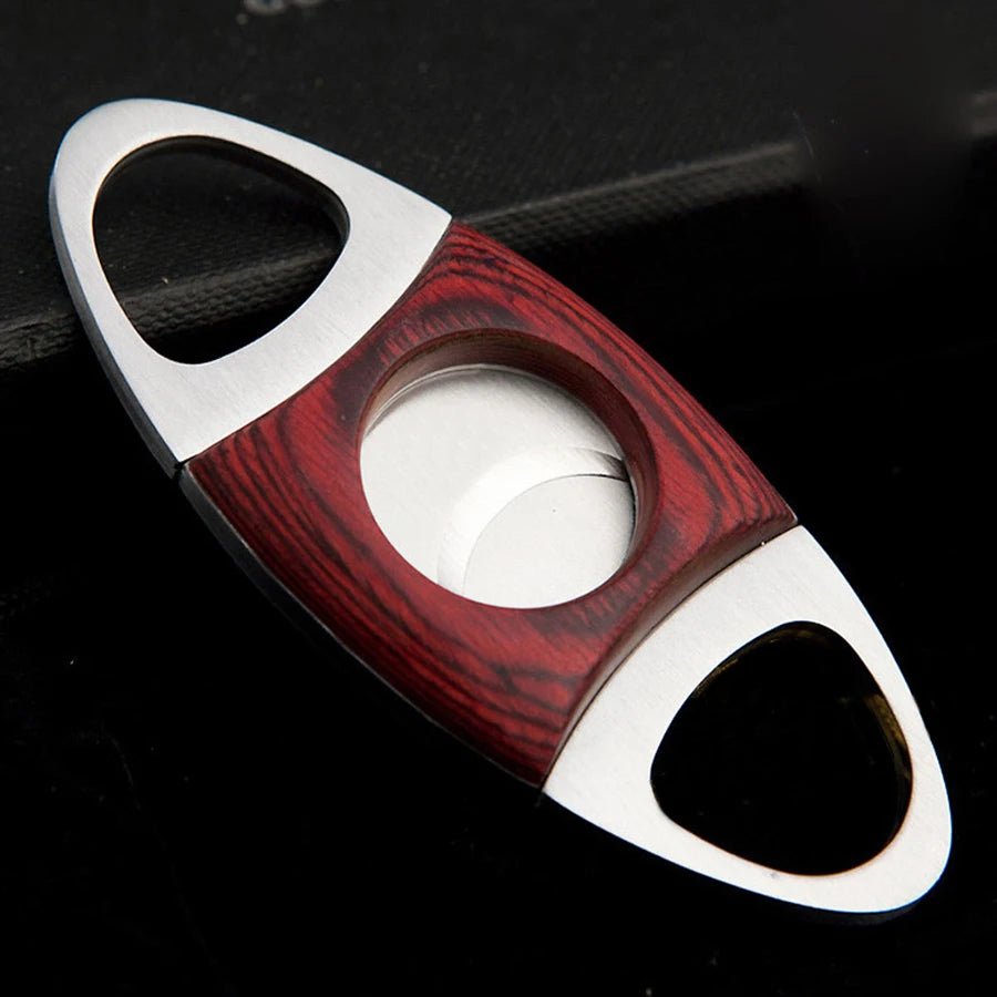 Flame Lover Wood & Stainless Steel Cigar Cutter - Club Rehab - Cigar AccessoriesRound45461532410048