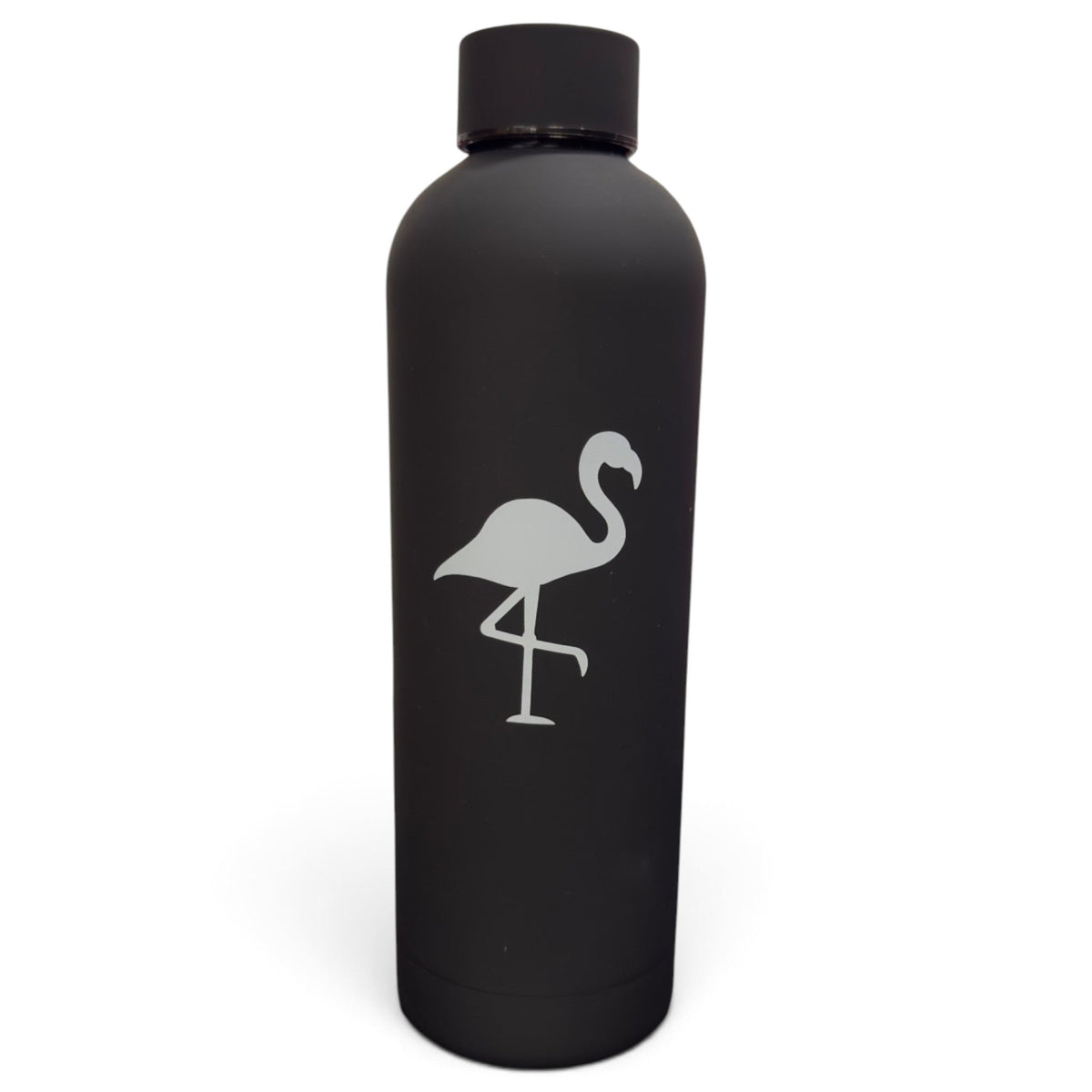 Flamingo Hydration Bottle | 24oz Insulated Stainless Steel | Screw On Lid - Black - Club Rehab