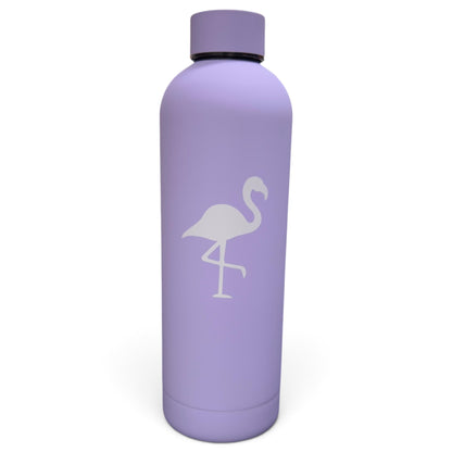 Flamingo Hydration Bottle | 24oz Insulated Stainless Steel | Screw On Lid - Purple - Club Rehab