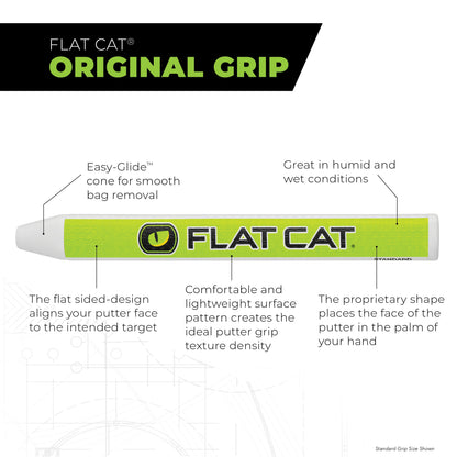FLAT CAT Original Putter Grip - FLAT1 shape and material overview
