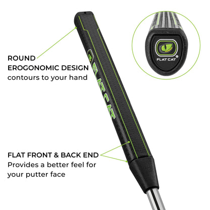 FLAT CAT Pistol Putter Grip — Flat and rounded shape overview