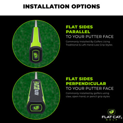 FLAT CAT Solution Putter Grip — Parallel and perpendicular installation options