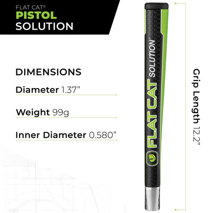 FLAT CAT Solution Pistol Putter Grip — Standard size and dimensions