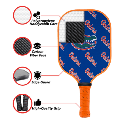 Florida Gators Pickleball Paddle | Carbon Fiber Face | 12mm Core - Club Rehab