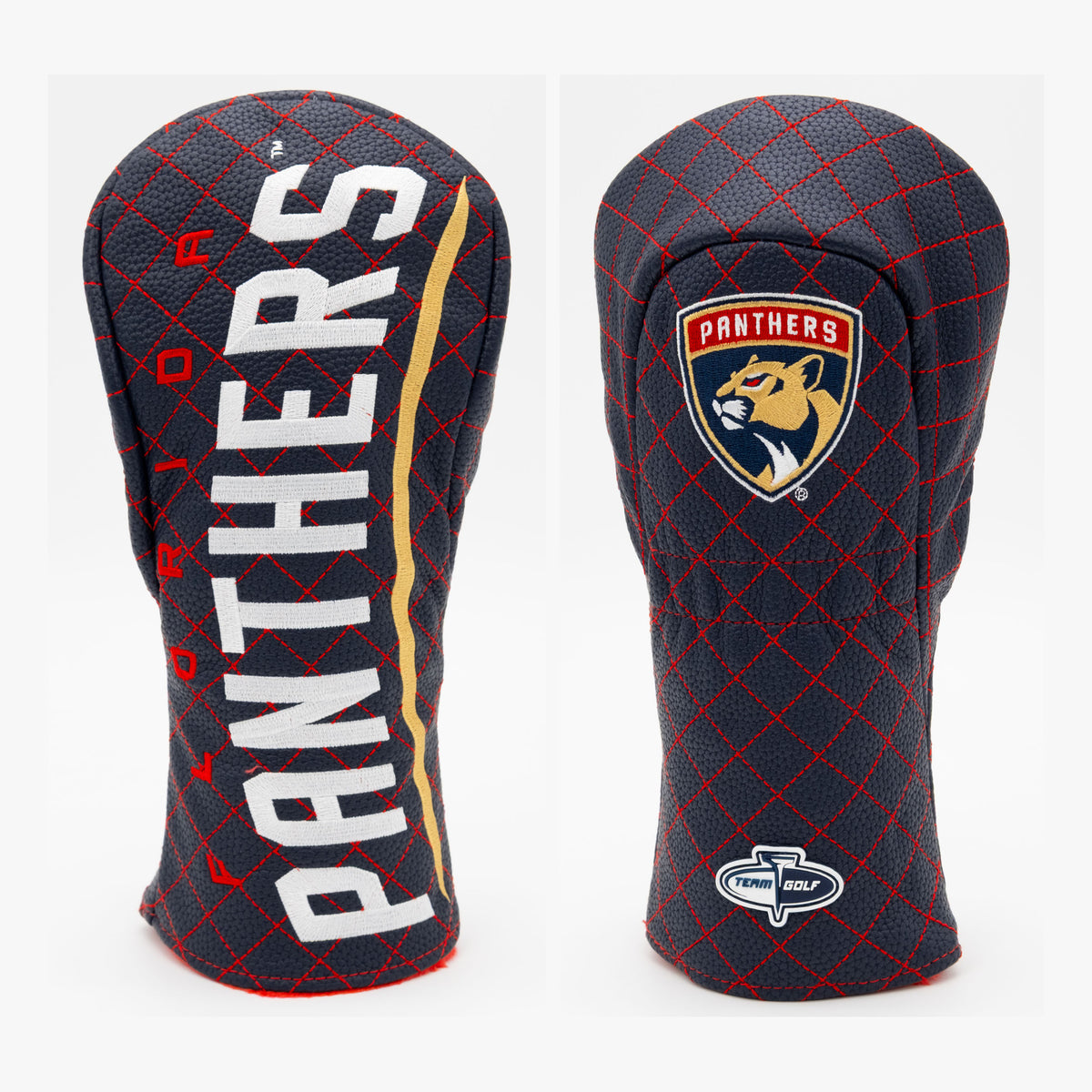 Florida Panthers Solid Quilted Fairway Headcover, front and back views