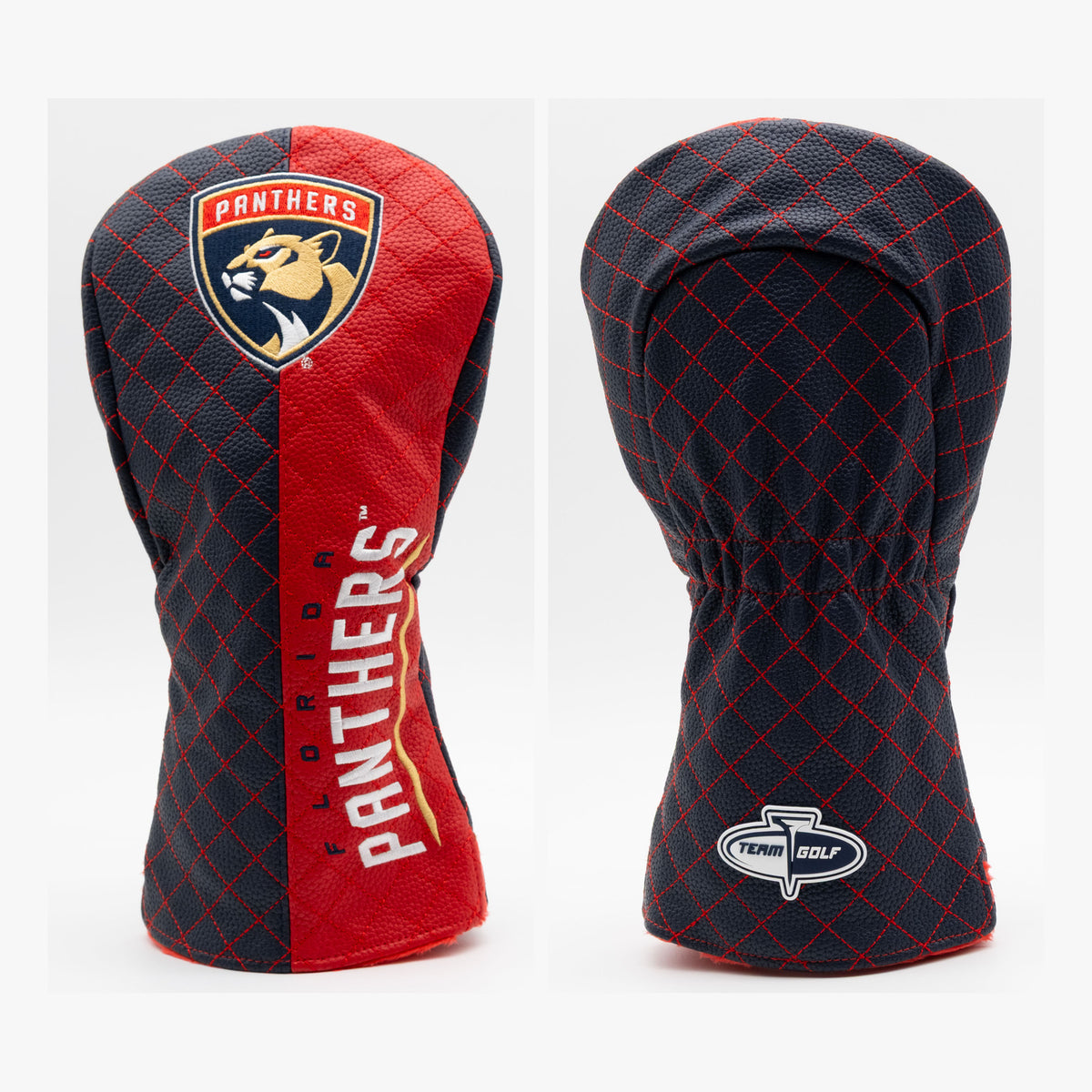 Florida Panthers Split Quilted Driver Headcover, front and back views