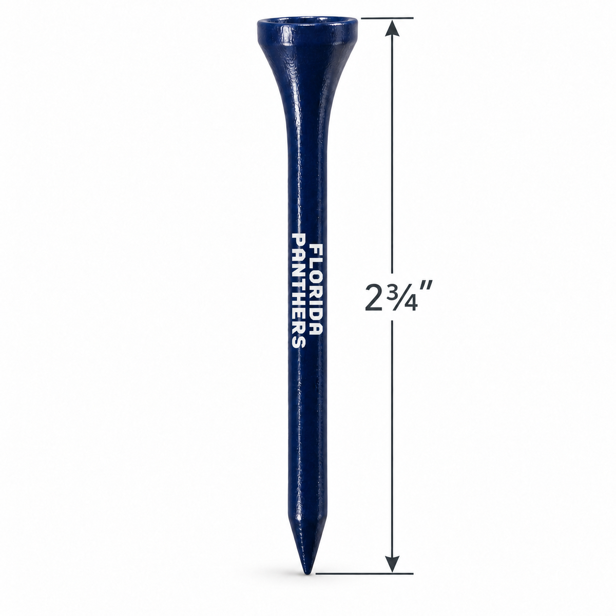 Navy Florida Panthers golf tee with a 2¾-inch height measurement.