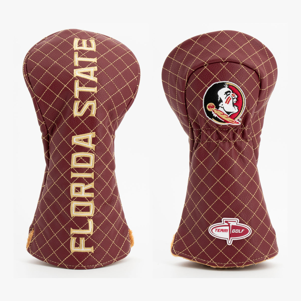 Florida State Seminoles Solid Quilted Driver Headcover, front and back views