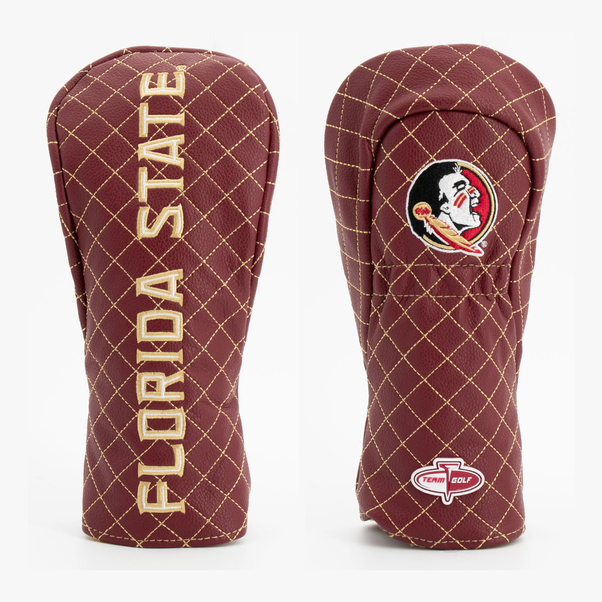 Florida State Seminoles Solid Quilted Fairway Headcover, front and back views