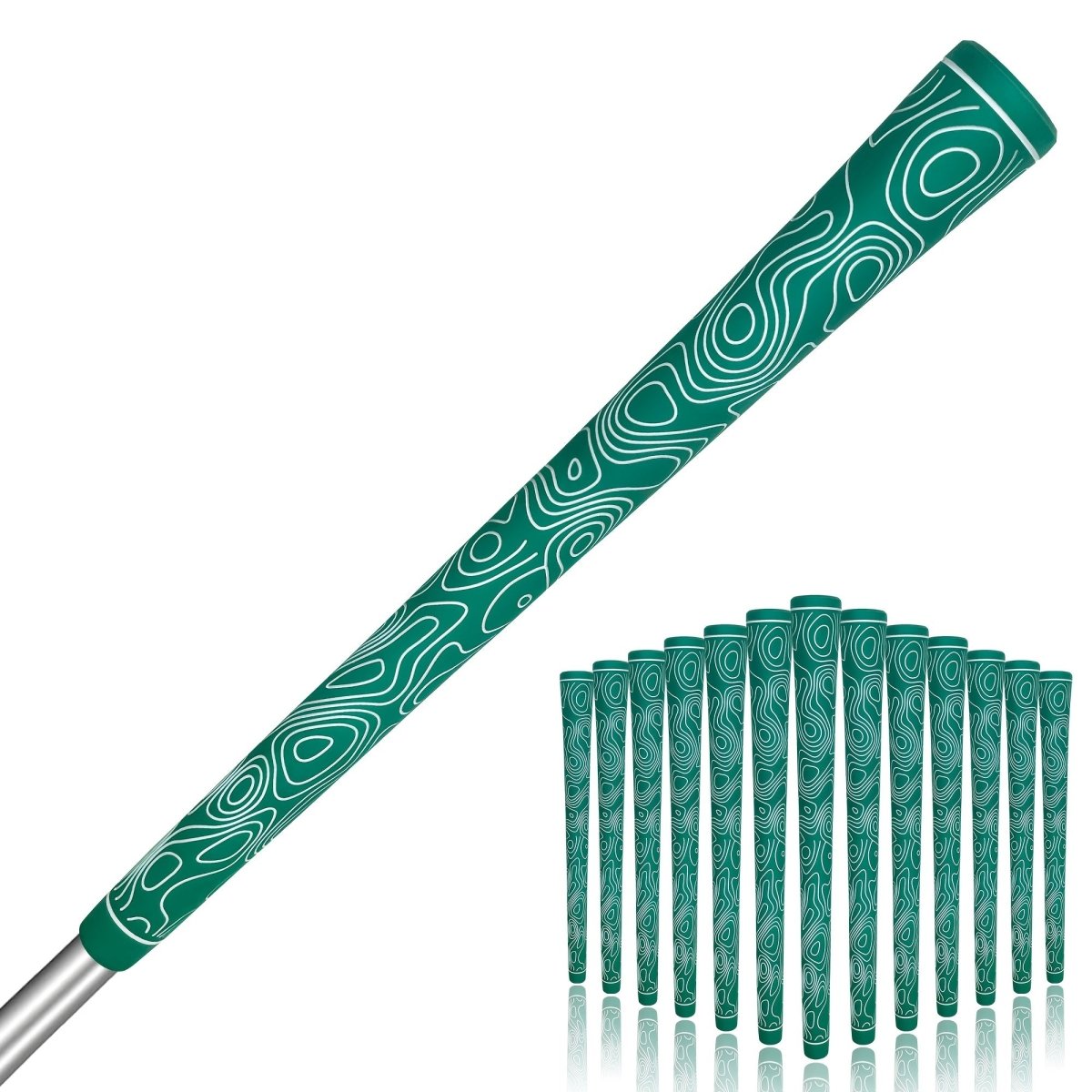 FlutterGrip - Superior Stability with a Stylish Twist 13pcs Golf Grips Set - Club Rehab - GripButterfly - Green45376797278400