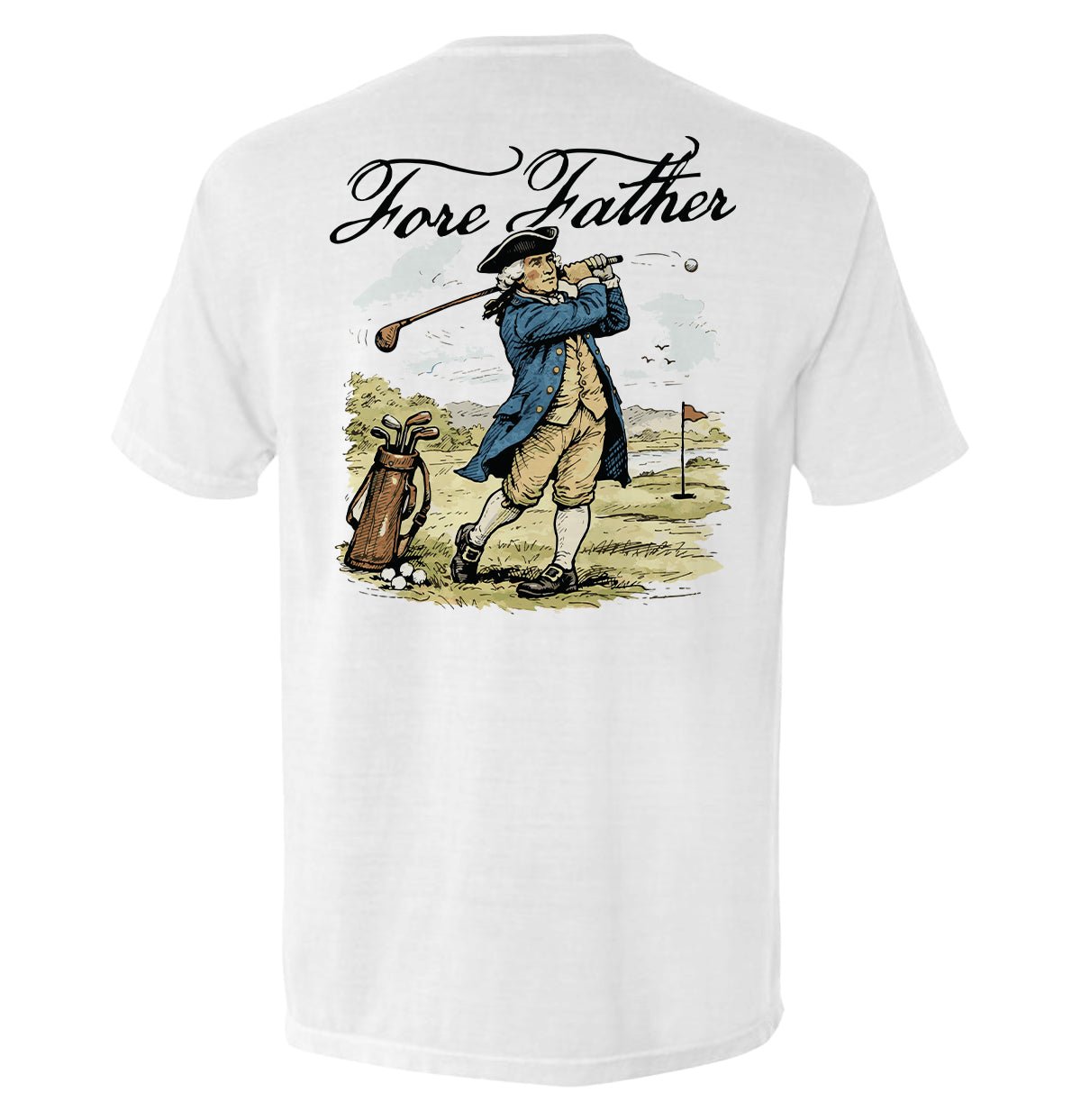 Fore Father - Comfort Colors Pocket Tee White - Club Rehab