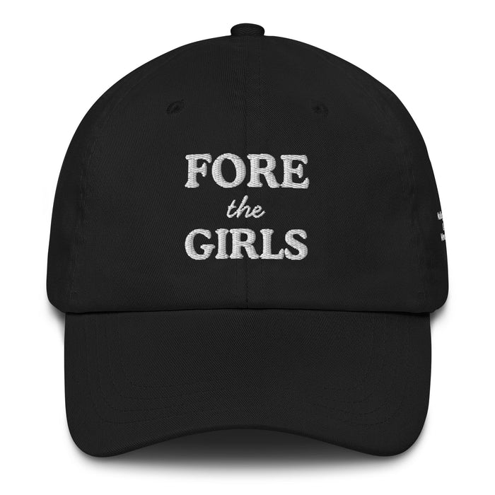 Fore the Girls Embroidered Golf Hat for Women - Black - Club Rehab