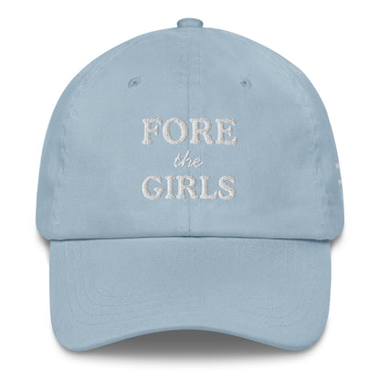 Fore the Girls Embroidered Golf Hat for Women - Light Blue - Club Rehab