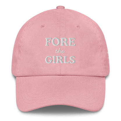 Fore the Girls Embroidered Golf Hat for Women - Pink - Club Rehab
