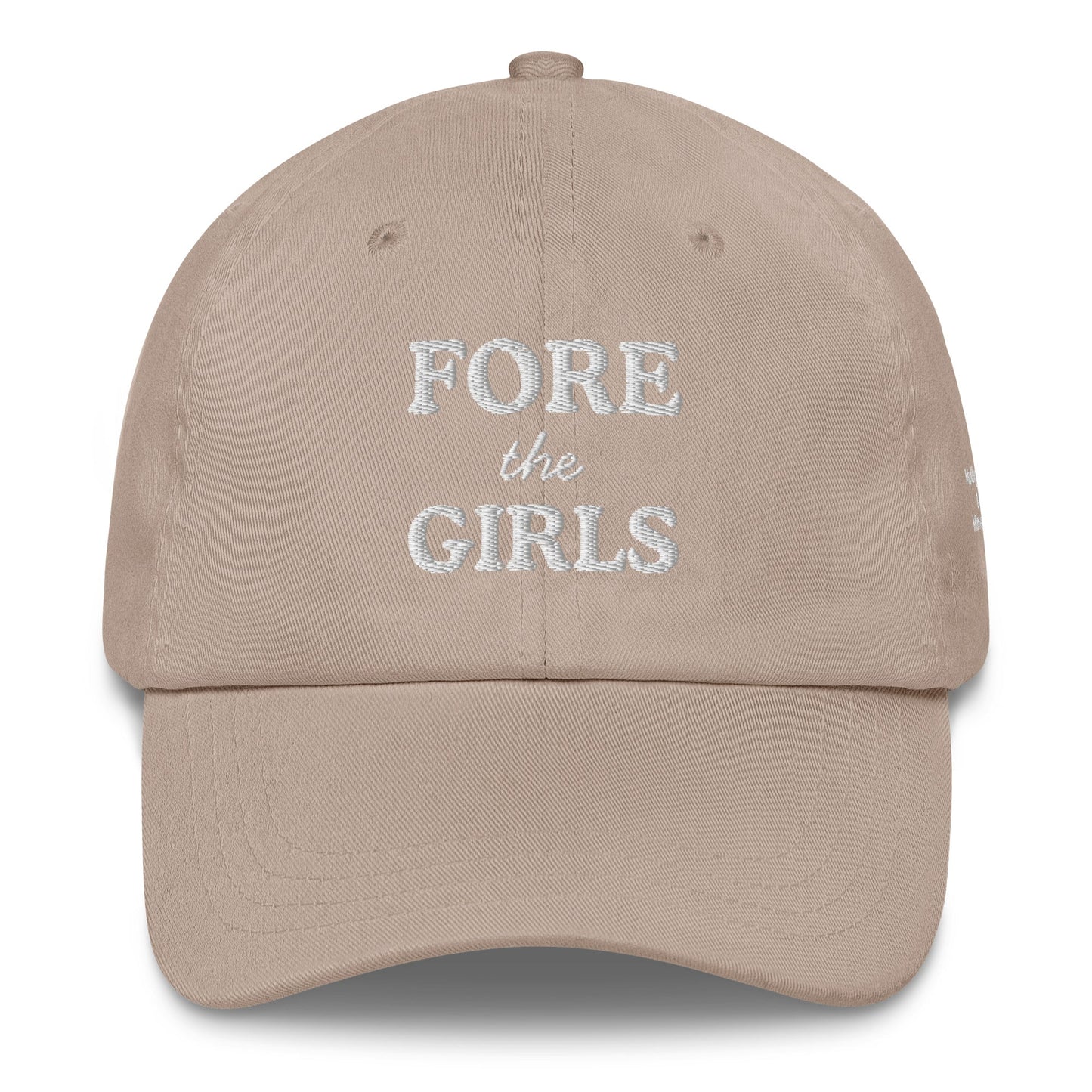 Fore the Girls Embroidered Golf Hat for Women - Stone - Club Rehab