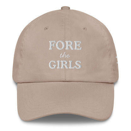 Fore the Girls Embroidered Golf Hat for Women - Stone - Club Rehab