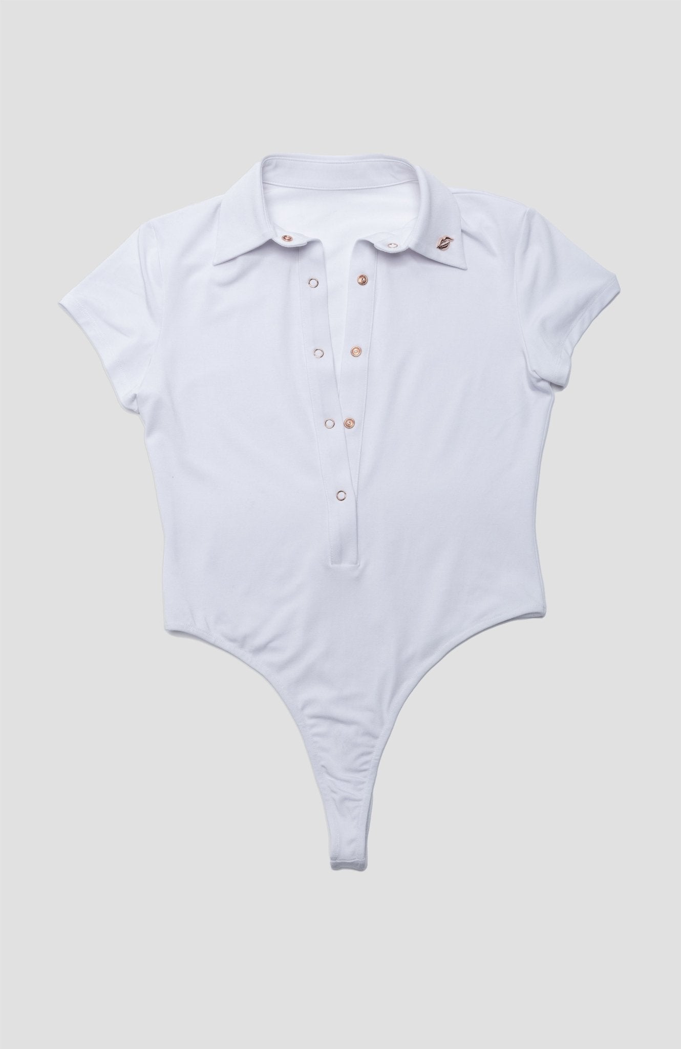 Foreplay Women’s Golf Polo Bodysuit - Short - Sleeve - XS White - Club Rehab