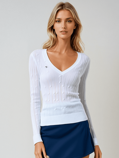 Foreplay Women’s Golf Sweater - Luxe Cashmere - XS Cream - Club Rehab