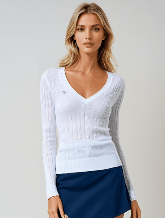 Foreplay Women’s Golf Sweater - Luxe Cashmere - XS Cream - Club Rehab