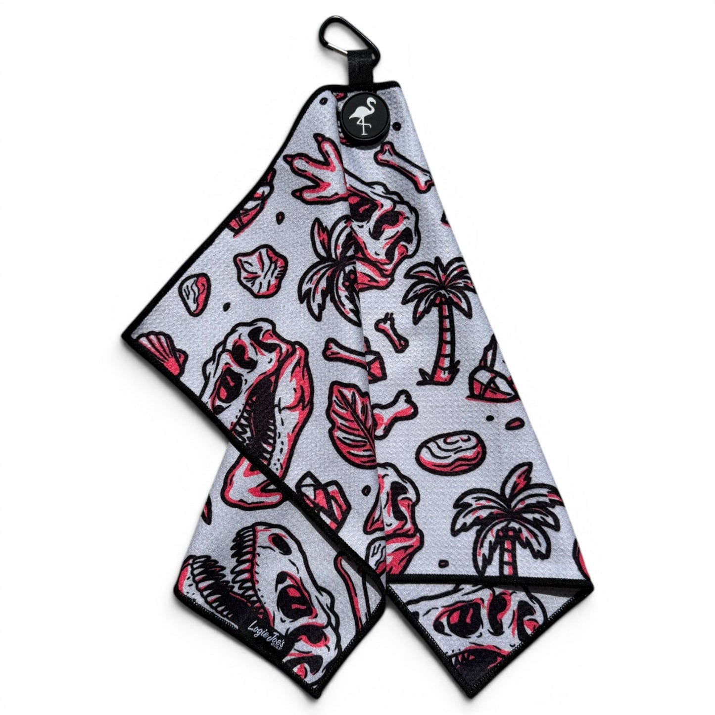 Fossil Golf Towel | 24” x 16” Microfiber Towel | Magnetic Clip & Carabiner | Premium Golf Accessory - Club Rehab