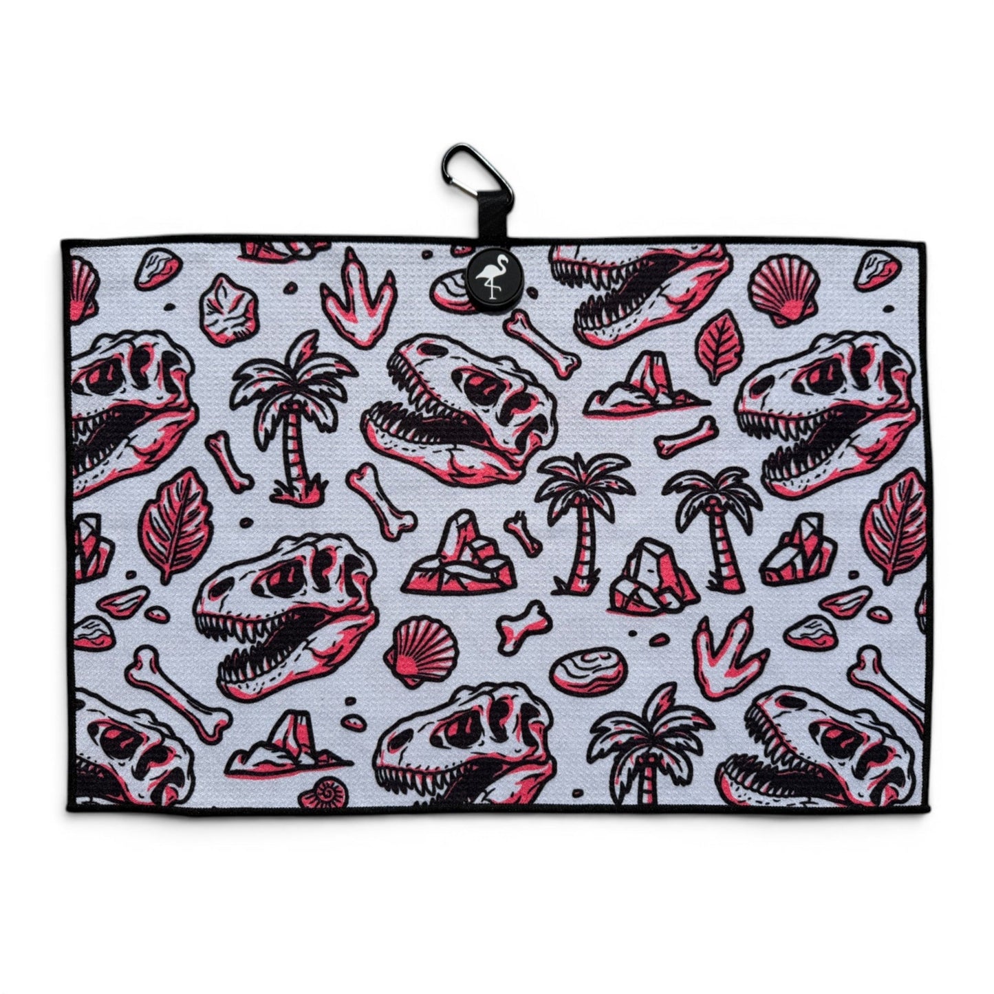 Fossil Golf Towel | 24” x 16” Microfiber Towel | Magnetic Clip & Carabiner | Premium Golf Accessory - Club Rehab