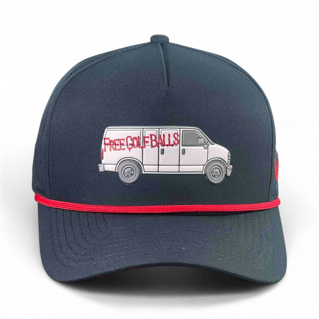 Free Golf Balls Van Golf Hat | Snapback Cap | Built-in Magnetic Ball Marker Holder + Marker Included | Free Golf Balls Van | Adjustable Black - Club Rehab