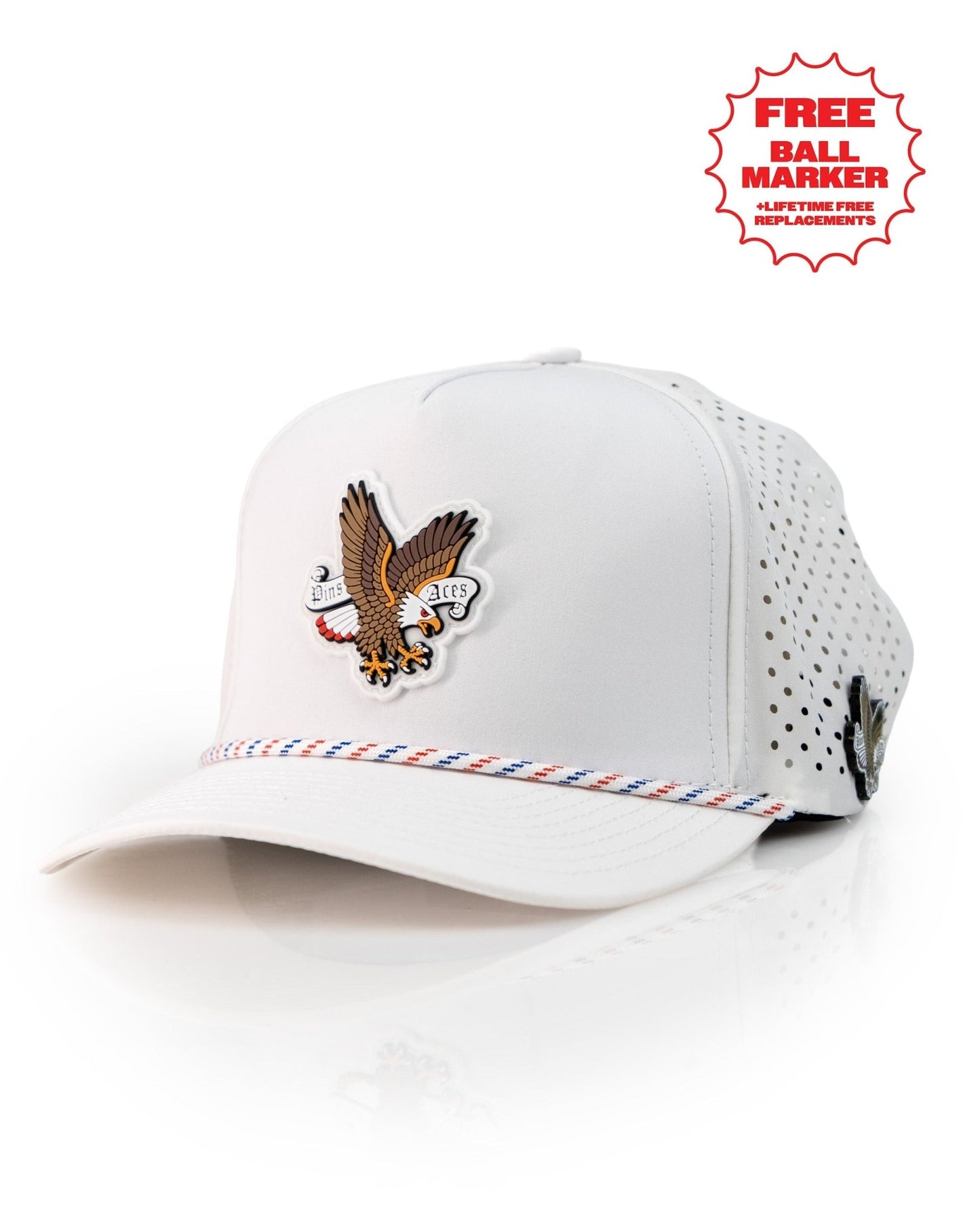 Freedom Eagle White - Perforated Rope Hat - Club Rehab