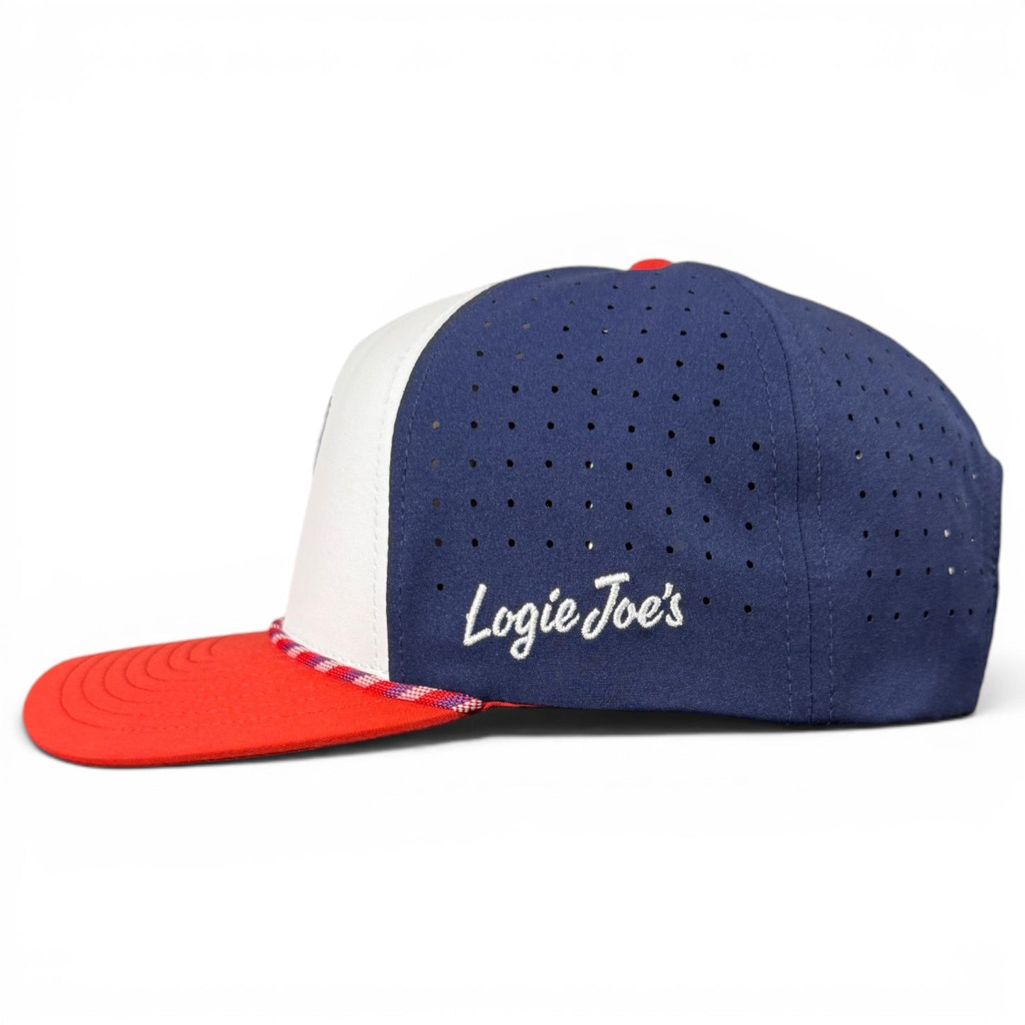 Freedom Flight Golf Hat | Snapback Cap | Built-in Magnetic Ball Marker Holder + Marker Included | Adjustable USA Eagle Red White Blue - Club Rehab