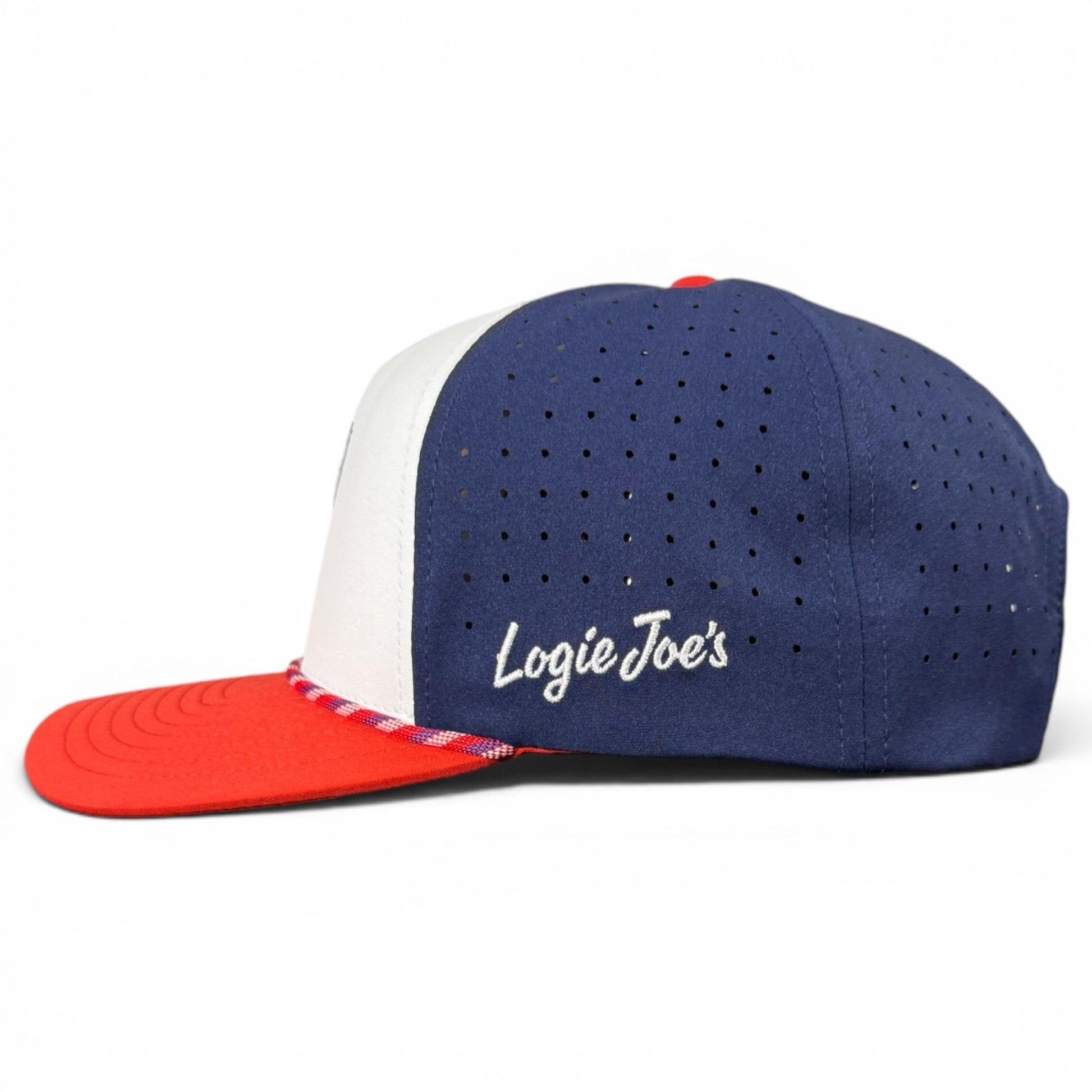 Freedom Flight Golf Hat | Snapback Cap | Built-in Magnetic Ball Marker Holder + Marker Included | Adjustable USA Eagle Red White Blue - Club Rehab