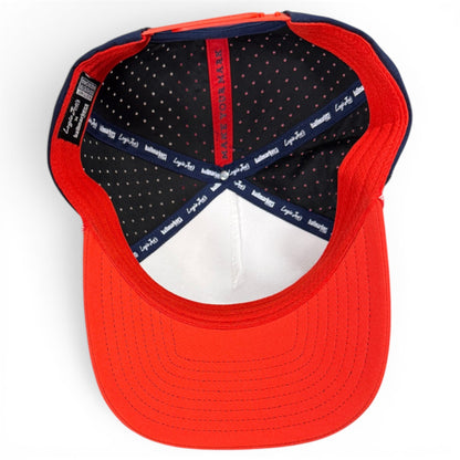 Freedom Flight Golf Hat | Snapback Cap | Built-in Magnetic Ball Marker Holder + Marker Included | Adjustable USA Eagle Red White Blue - Club Rehab
