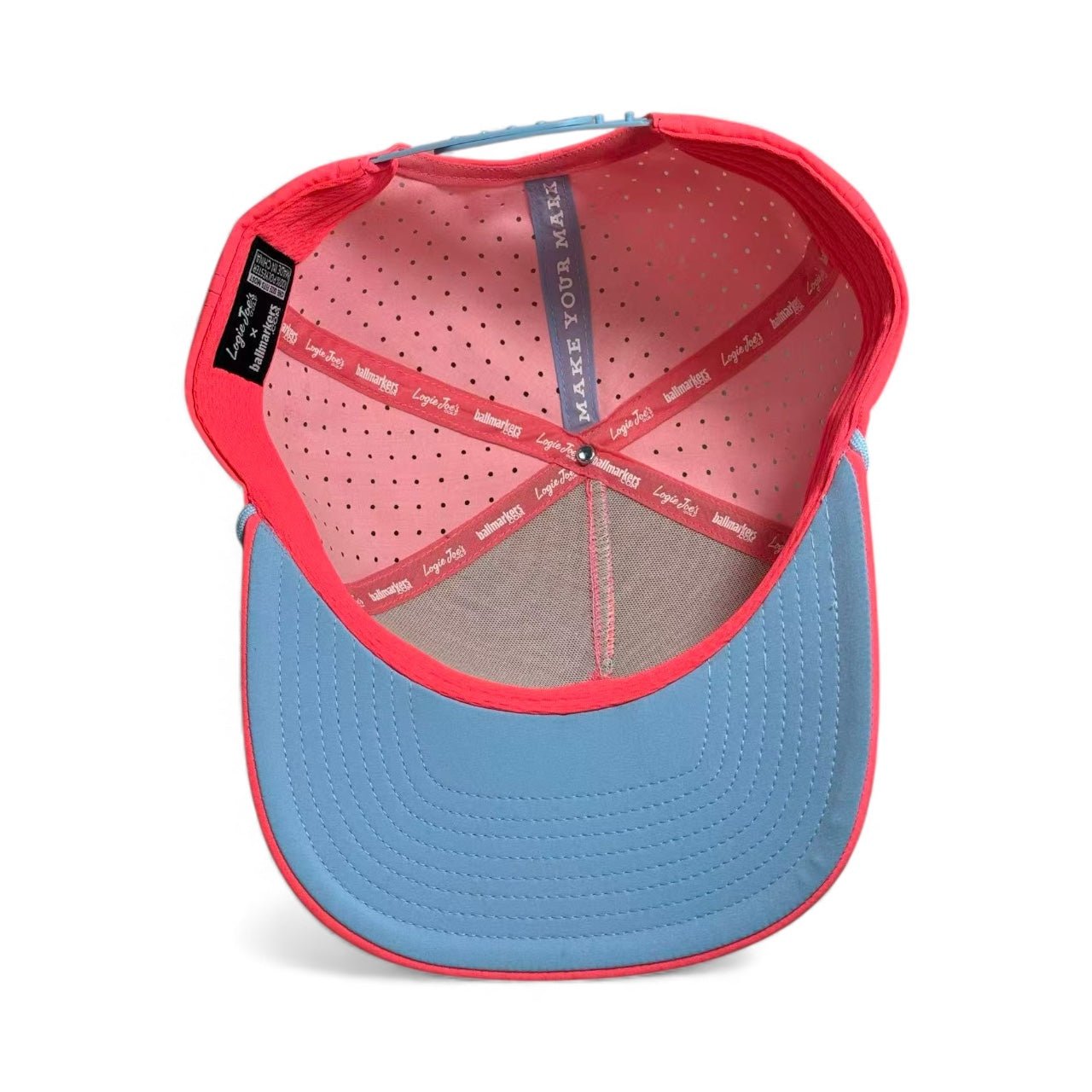 Frosted Elephant Golf Hat | Snapback Cap | Built-in Magnetic Ball Marker Holder + Marker Included | Adjustable | Elephant Cookie Pink - Club Rehab