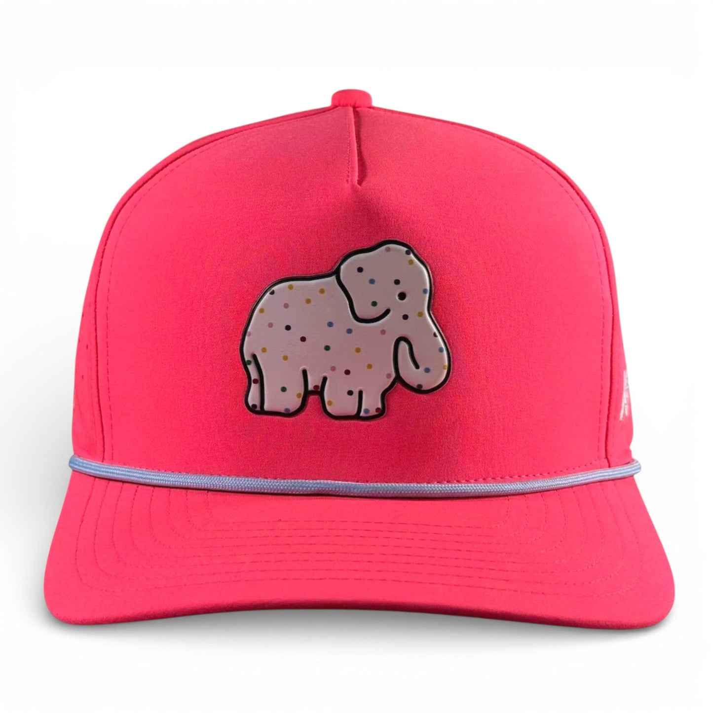 Frosted Elephant Golf Hat | Snapback Cap | Built-in Magnetic Ball Marker Holder + Marker Included | Adjustable | Elephant Cookie Pink - Club Rehab