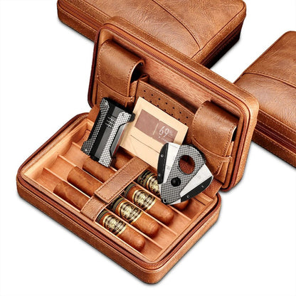 GALINER Travel Leather Cigar Humidor Case - Club Rehab - Cigar AccessoriesCoffeeGALINER Travel Leather Cigar Humidor Case