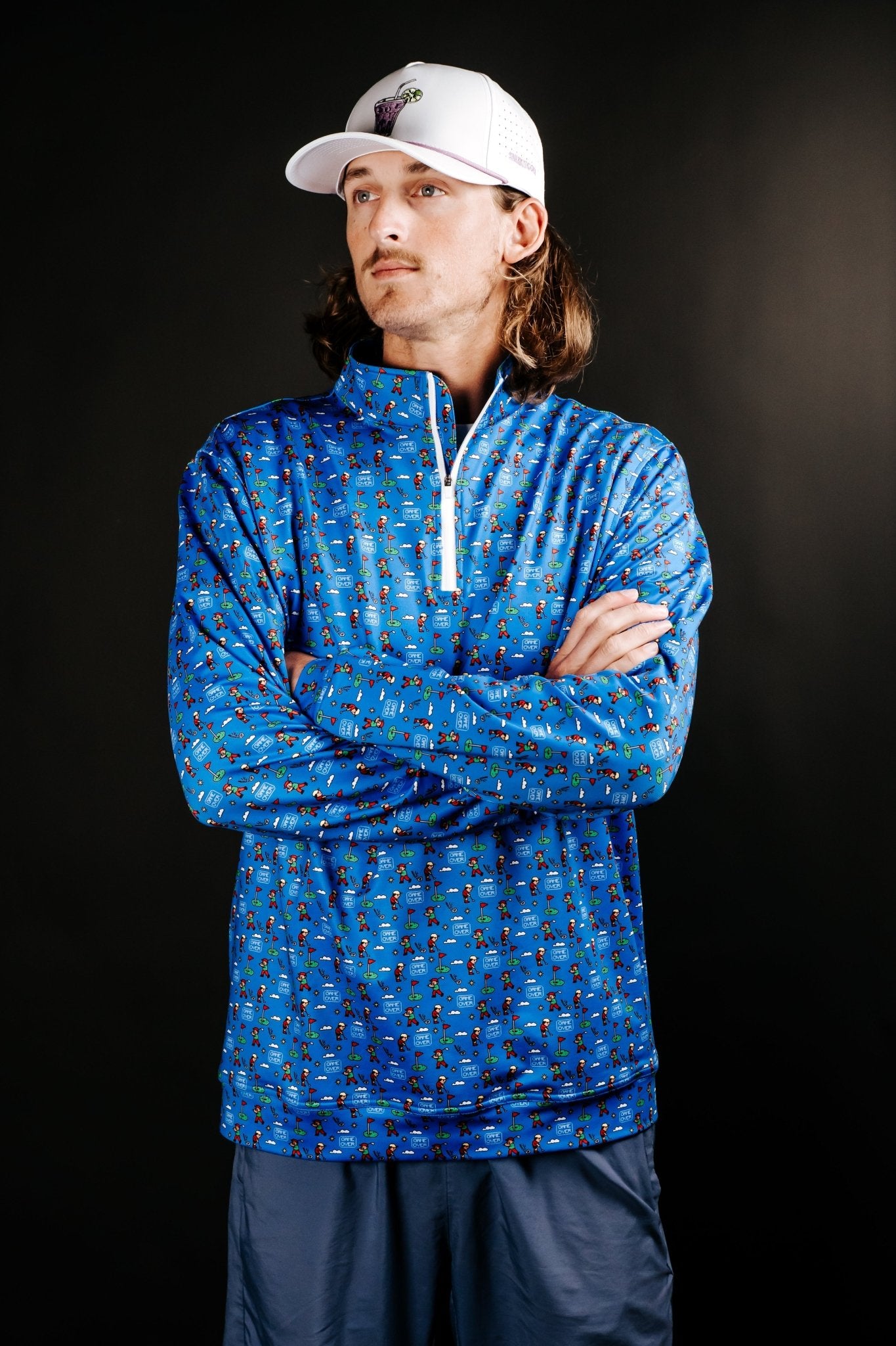 Game Over 8 Bit Quarter Zip - S - Club Rehab
