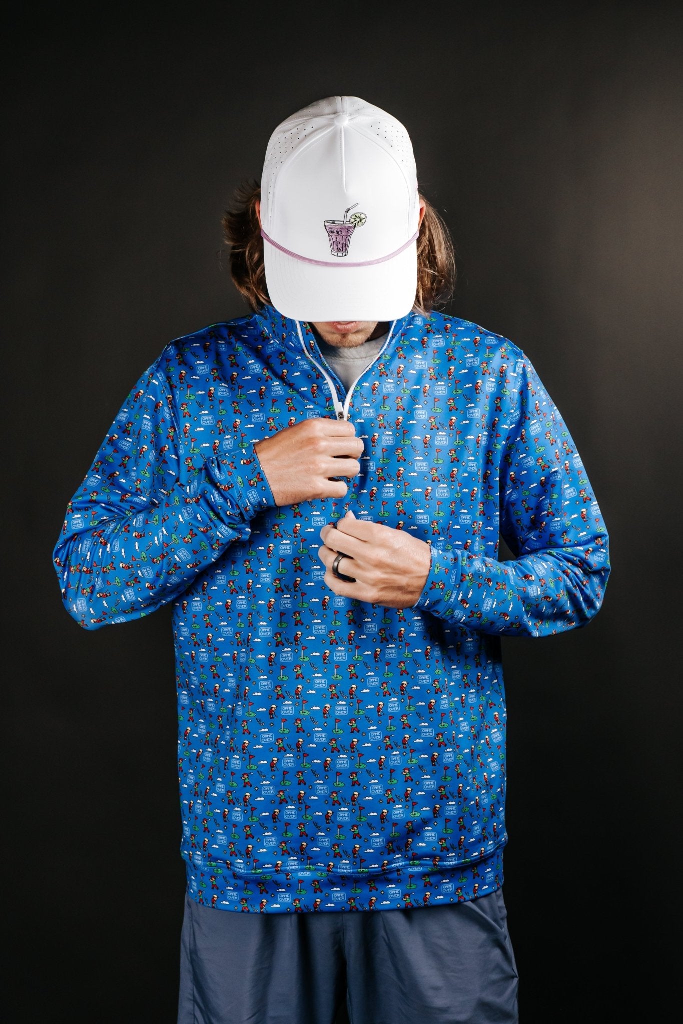 Game Over 8 Bit Quarter Zip - S - Club Rehab