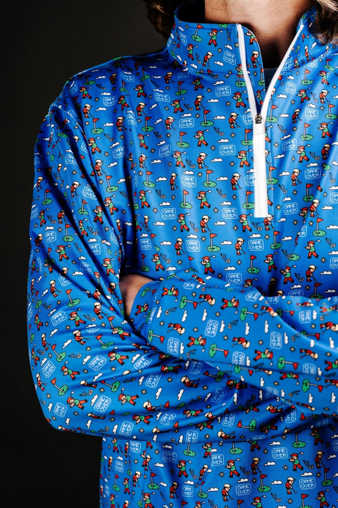Game Over 8 Bit Quarter Zip - S - Club Rehab