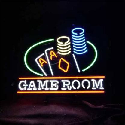 Gaming Table Poker Jetton Game Room Neon Signs - Club Rehab