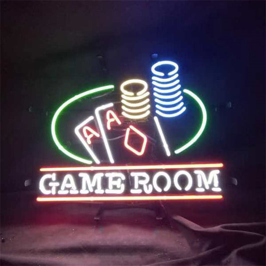 Gaming Table Poker Jetton Game Room Neon Signs - Club Rehab