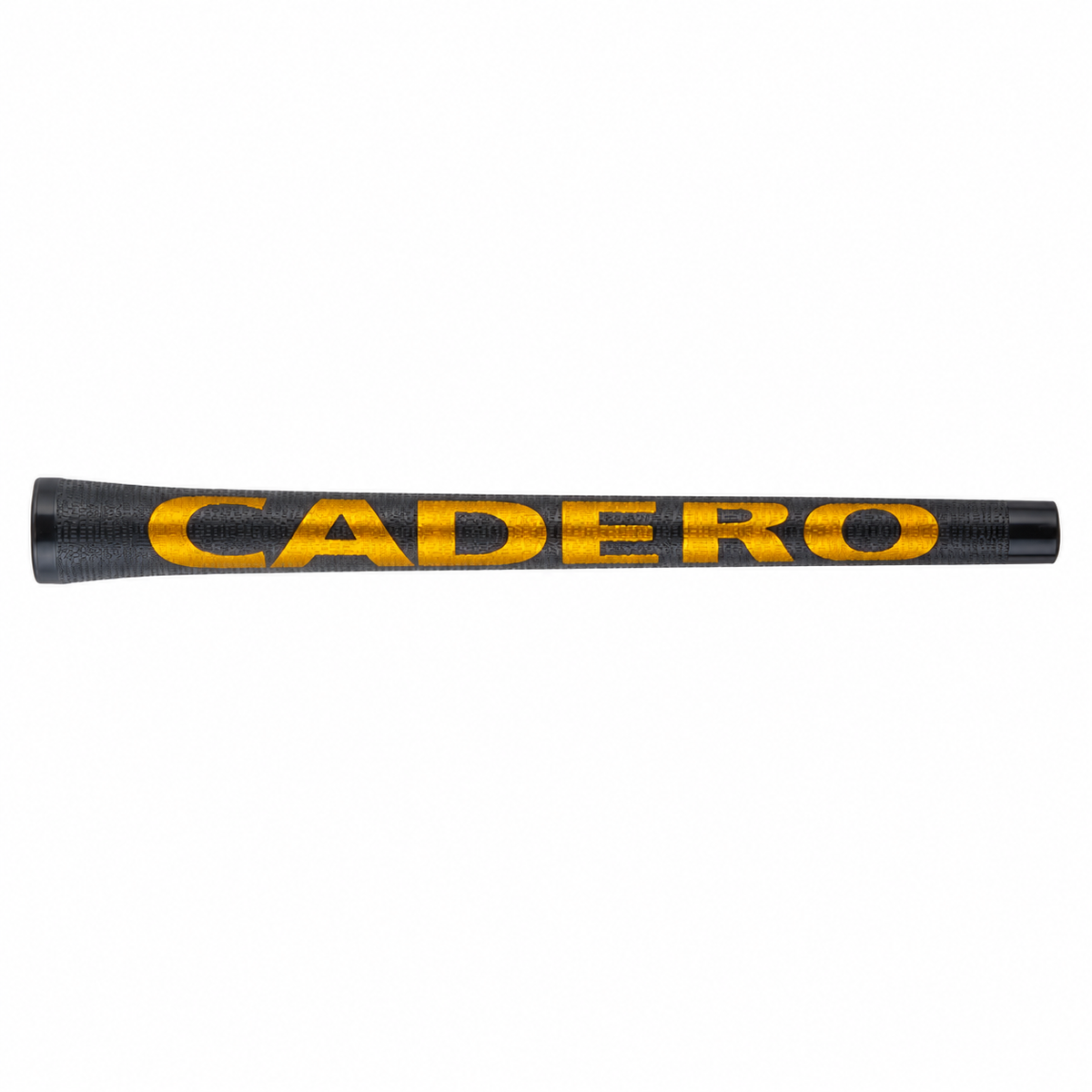 GeoLeap Crystal Clear Golf Grip, Black/Gold, full-length view on white
