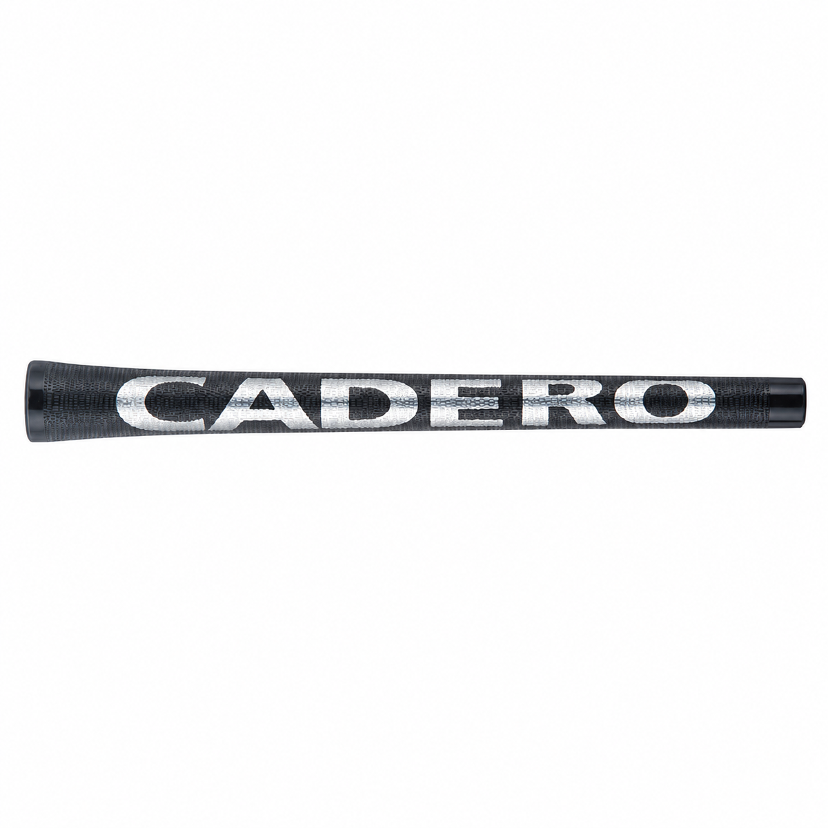 GeoLeap Crystal Clear Golf Grip, Black/Silver, full-length view on white