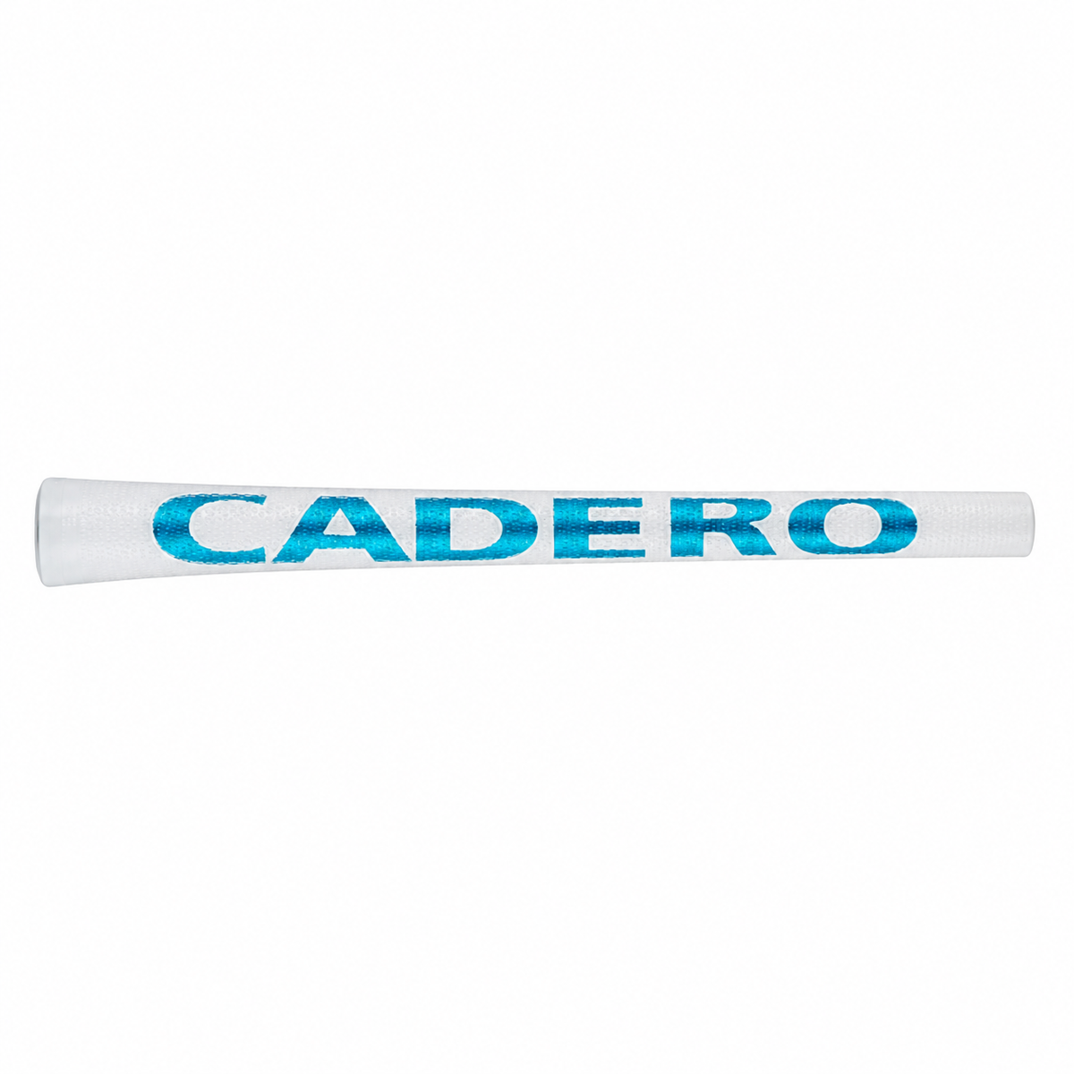 GeoLeap Crystal Clear Golf Grip, White/Blue, full-length view on white