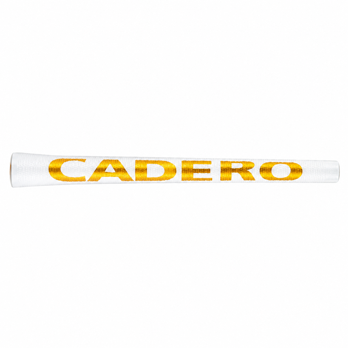 GeoLeap Crystal Clear Golf Grip, White/Gold, full-length view on white