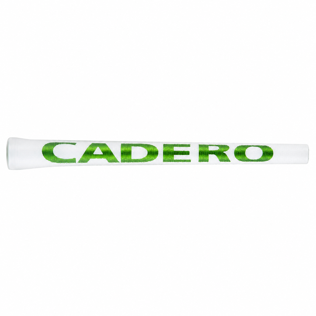 GeoLeap Crystal Clear Golf Grip, White/Green, full-length view on white