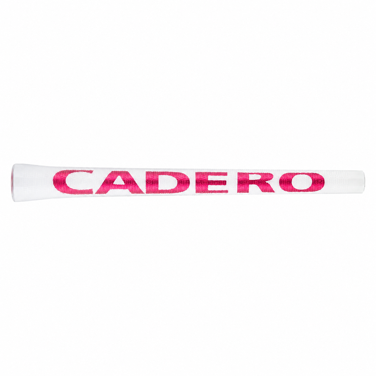 GeoLeap Crystal Clear Golf Grip, White/Pink, full-length view on white
