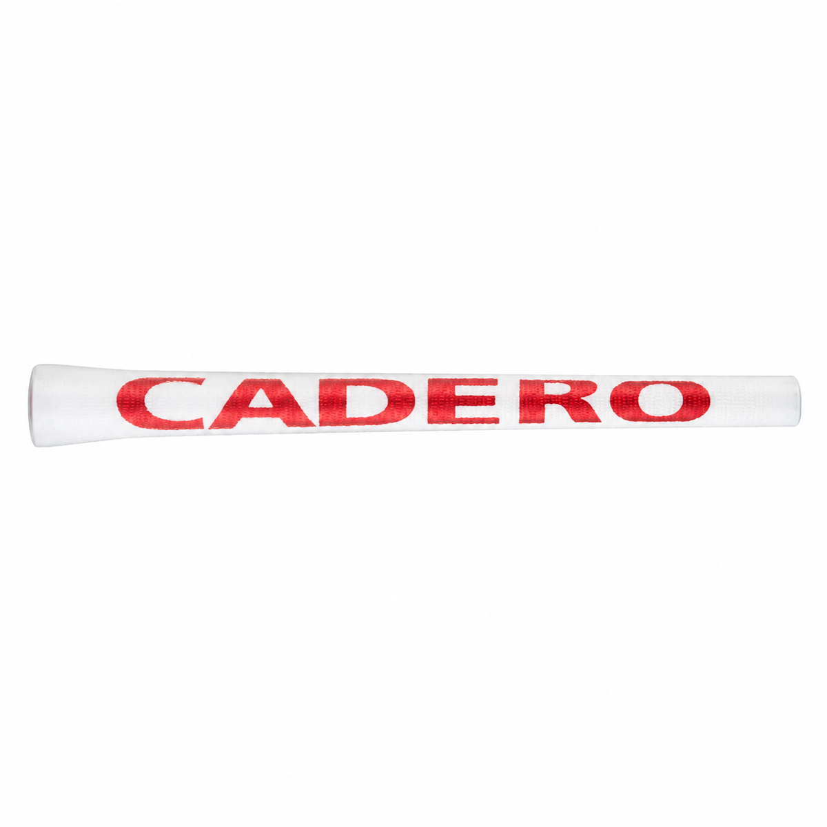 GeoLeap Crystal Clear Golf Grip, White/Red, full-length view on white